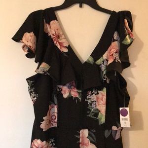 Black floral jumpsuit